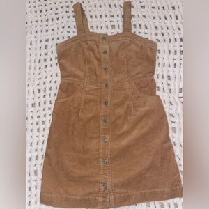 Stylish Tan Corduroy Mini Dress